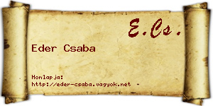 Eder Csaba névjegykártya